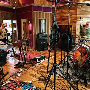Wide view of the recording studio